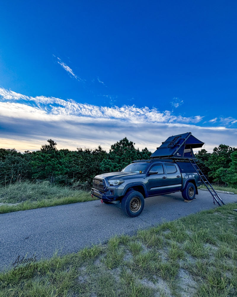 Centerpiece of the build — Adam D.'s Toyota Tacoma with a WildTop Nomad